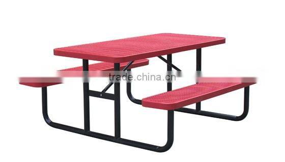 Outdoor camping metal steel picnic table
