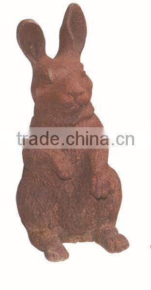 Cast Iron Vivid Metal Rabbit Statue