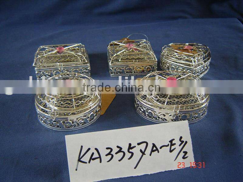 Silver iron metal wire Christmas gift box for the Luxury