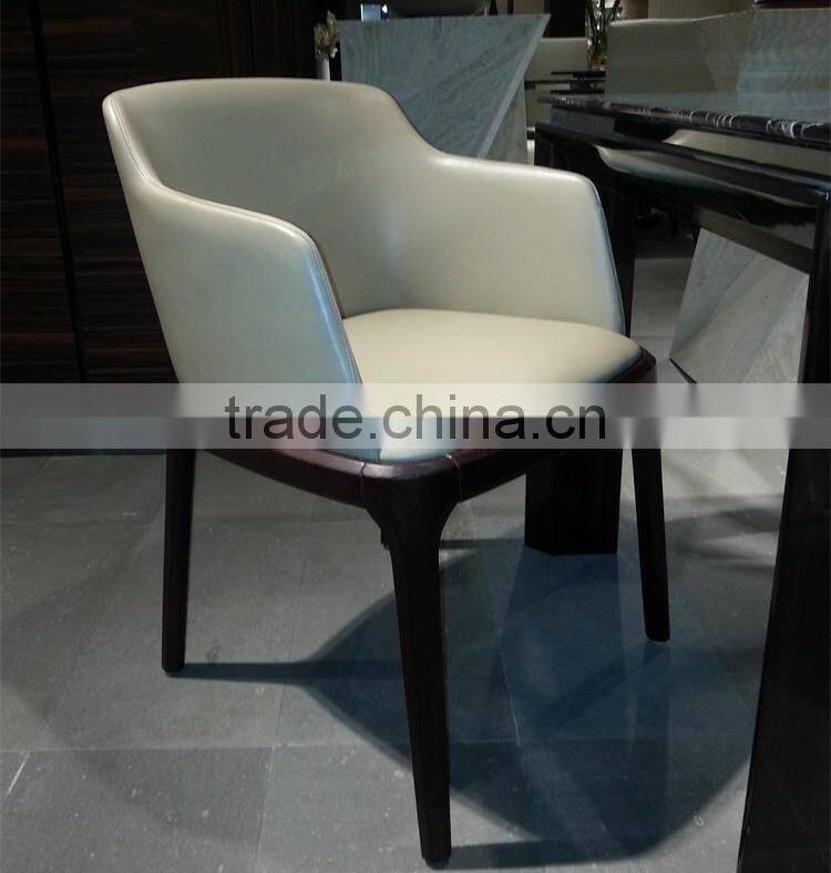 high glossy white pu leather dining chair