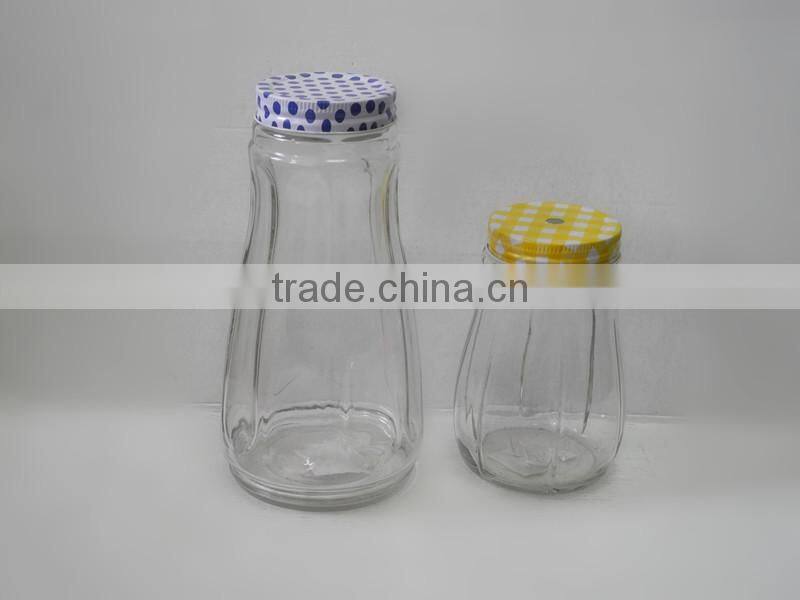 Clear Empty Big Belly Milk Clear Glass Sealable Bottle with Hole Lid