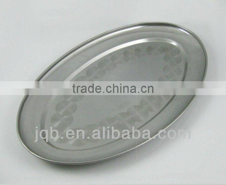 16 inch shallow stainless steel egg plate