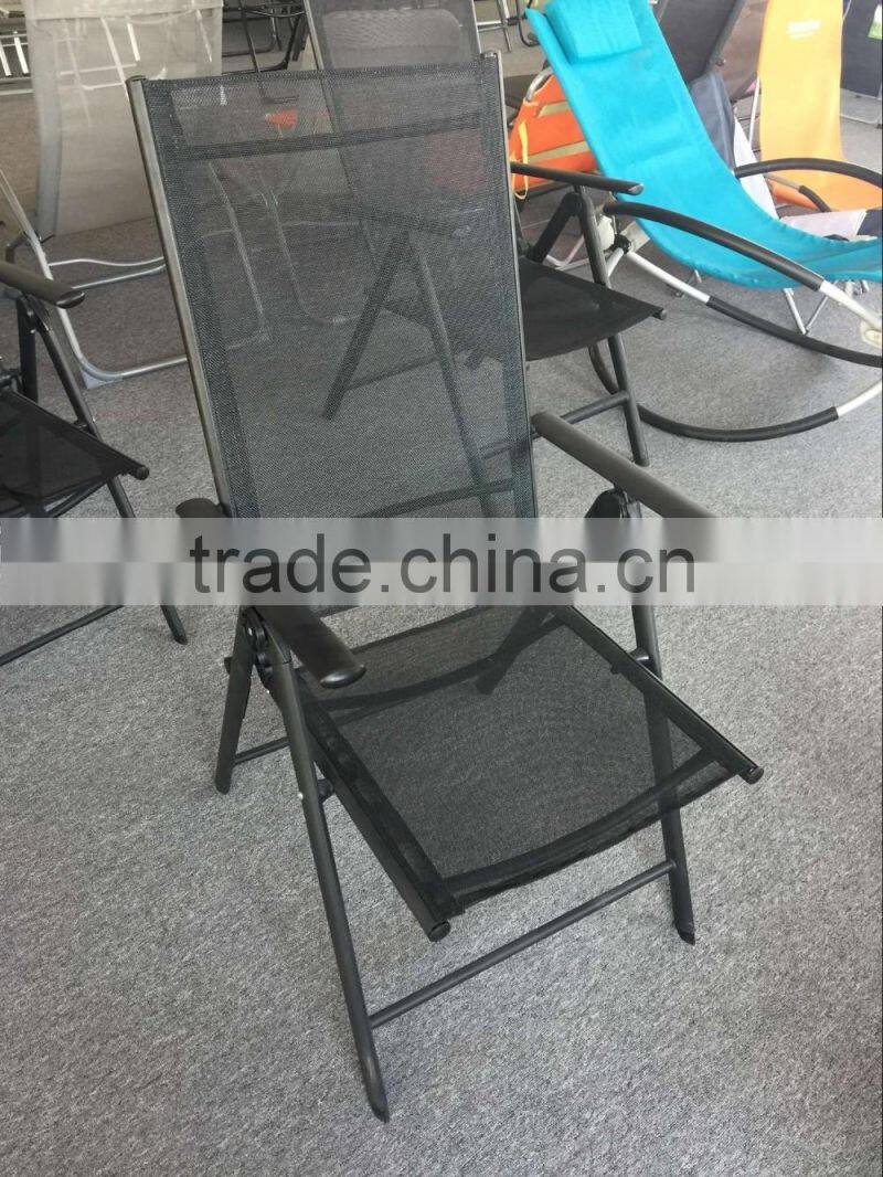 7 positions adjustable folding aluminum garden chair