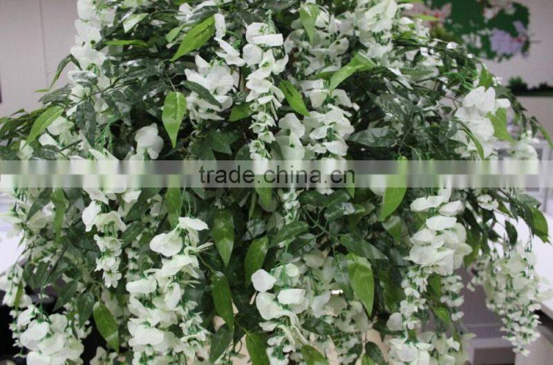 artificial wisteria tree,white wisteria flower tree/small size flower tree
