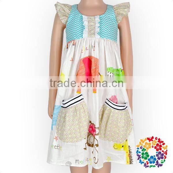 Peasant Flutter Shoulder Halter Floral Girls Summer Dress