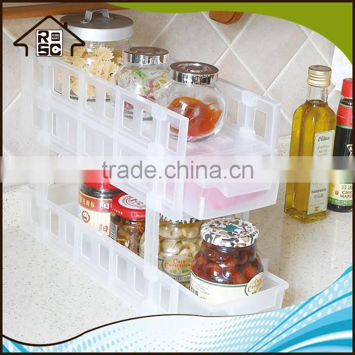 NBRSC Portable Cheap Storage Shelves Spice Rack Organizer Kitchen Plastic Storage Rack with Drawer for Sale