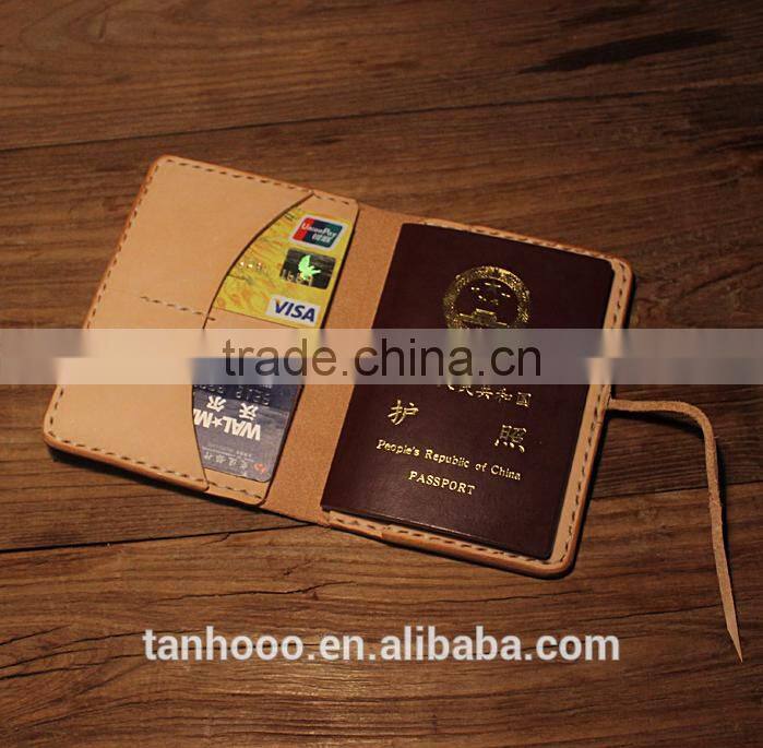 Genuine leather passport holder wallet slim travel wallet passport holder in embossed logo