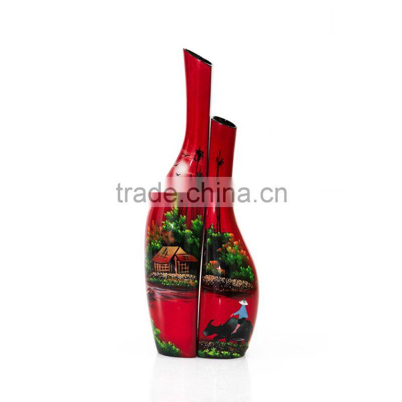 Handmade high quality Vietnam lacquer vase