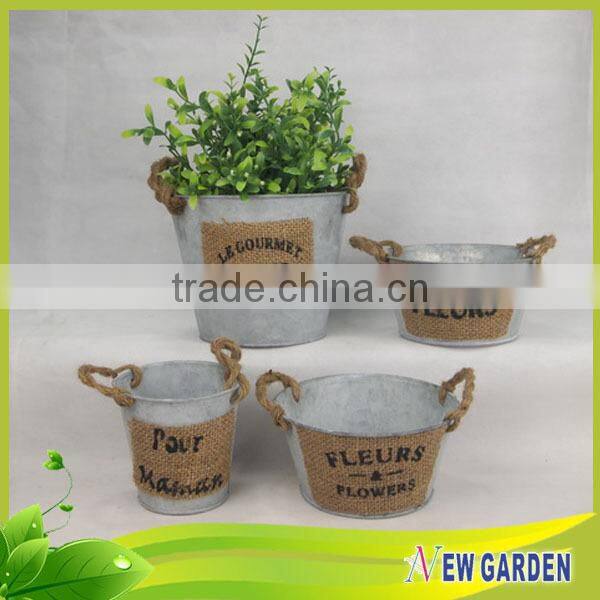 Reasonable Price Classic barrel shape metal flower pot hanging on the wall