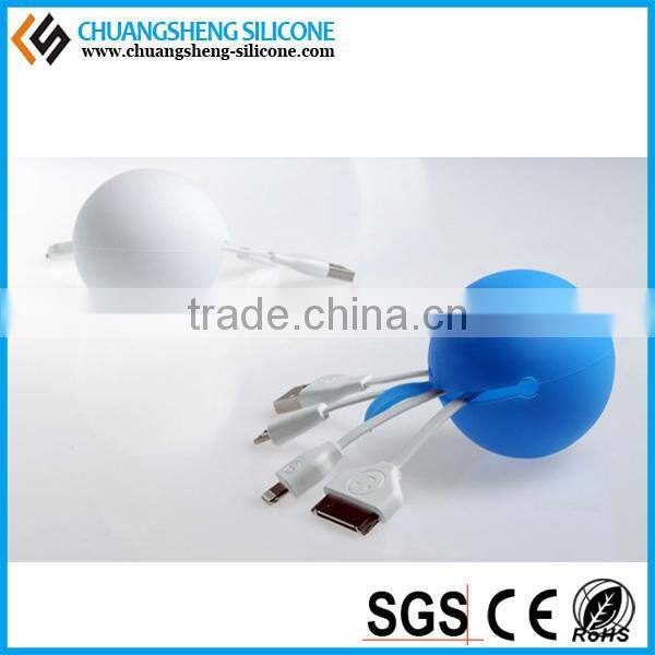 customized data wire case, silicone phone holder, funny silicone data link box