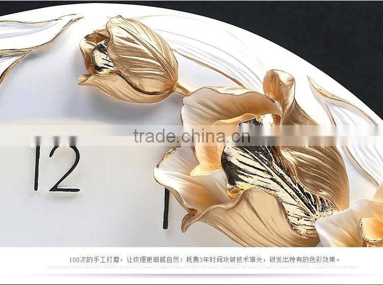 M0010 Momoda Living room Creative modern fancy elegant 3D flower wall clock Quiet quiet quartz decoration large wall clock