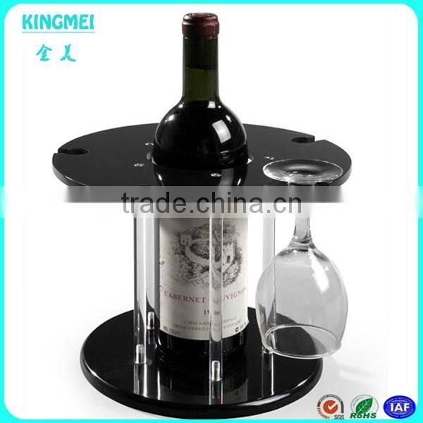 Round black acrylic single wine bottle display holders Plexiglass red wine cup displays buy 5pcs cup rack wholesale