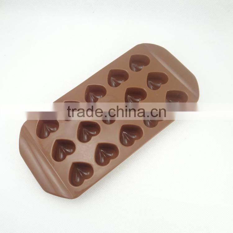 bpa free silicone rubber ice mold with 15 cavity love heart shape