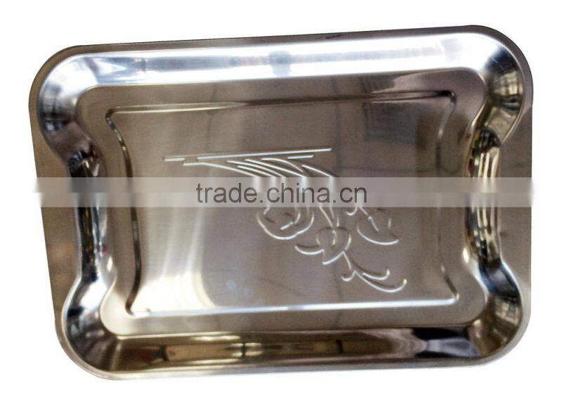 28cm High quality stainless steel round serving tray