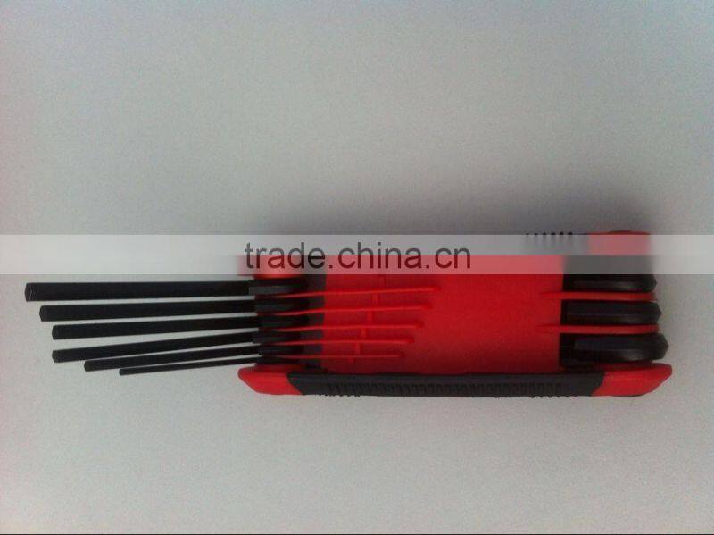 Carbon Steel Material Blaclk Oxide Finishing Hand Tool Folding Hex Key Wrench Set