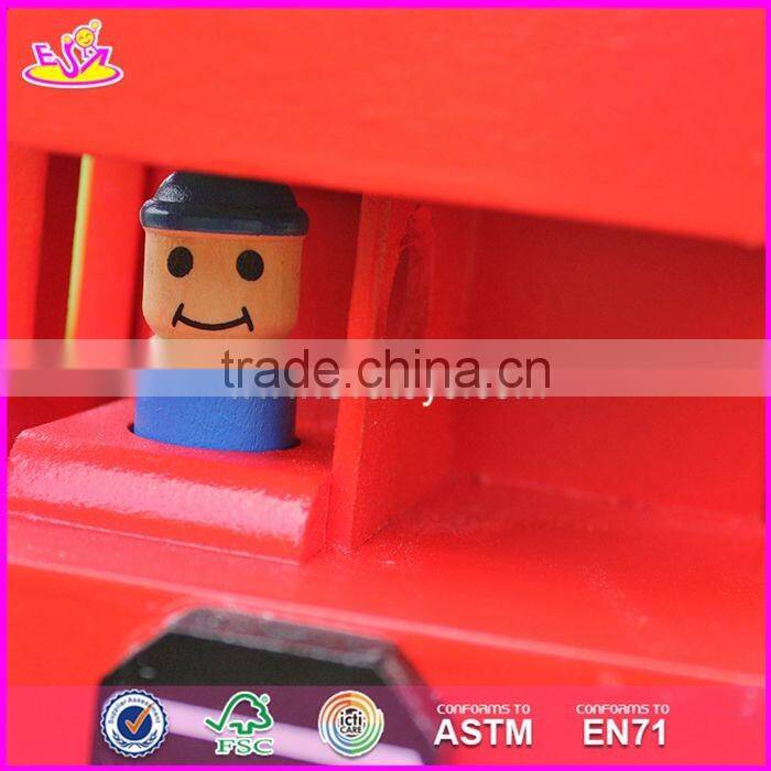 2017 New products children funny wooden toy double decker bus W04A161