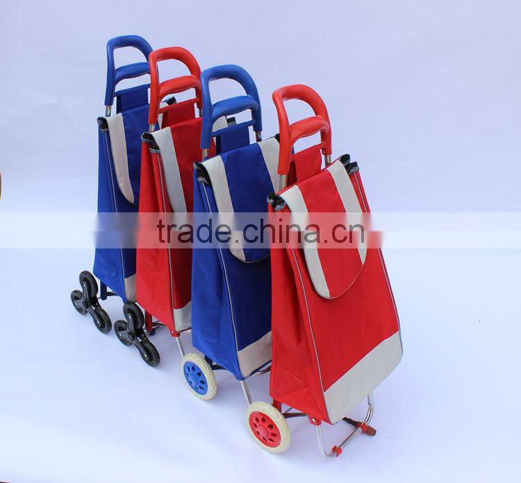 3 Wheels Stair Climber Foldable Shopping Trolley Bag With Seat