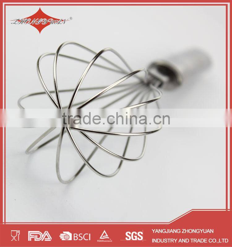10" full stainless steel whisk manual rotary wire egg beater