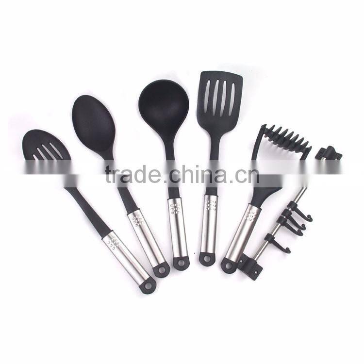7pcs stainless steel nylon kitchen cutlery set with hanger