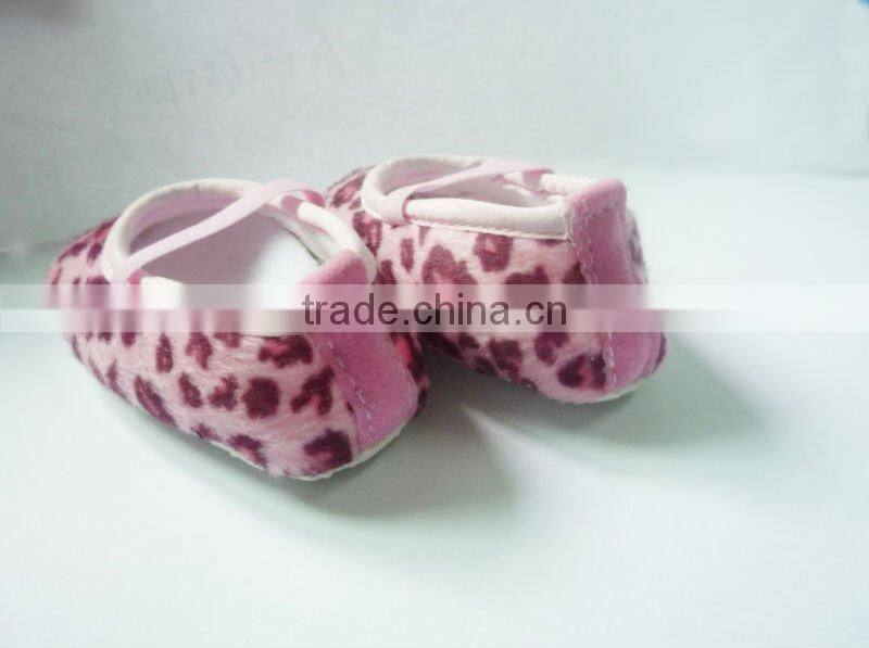 fashion leopard baby shoes soft cotton material for glue any decorate in the back