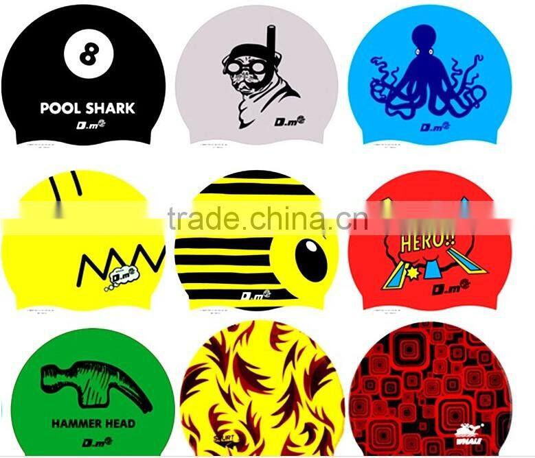 Girls kids cartoon Lycra Swimming cap Hat Swim Bathing Cap