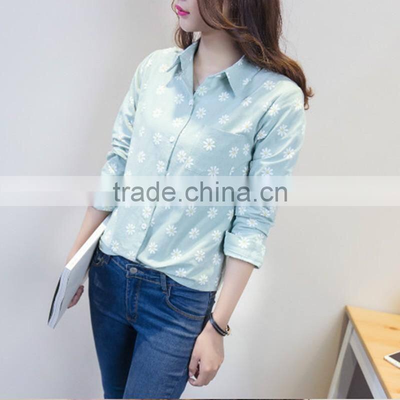 New Design 100% Cotton Plain Dyed Blouse / Formal Shirt For Women