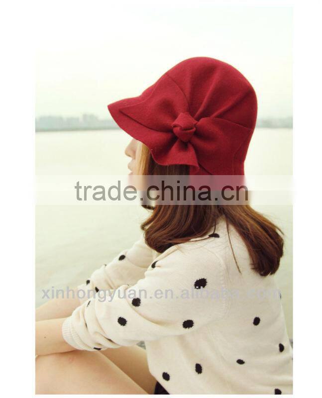 custom autumn and winter new style fashion wool felt hat for girls and women