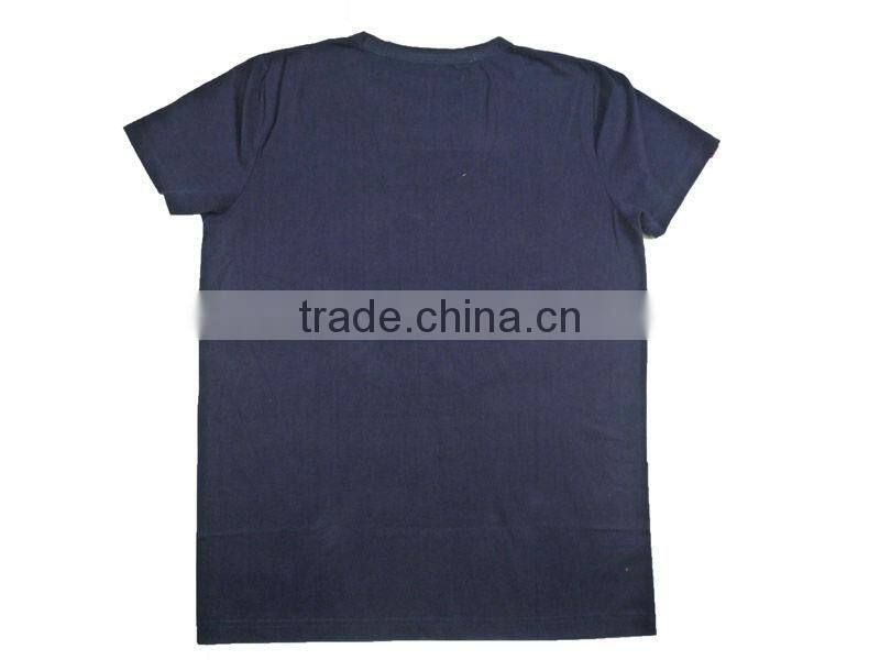 Wholesale mens cracked print o-neck t-shirt with acid wash