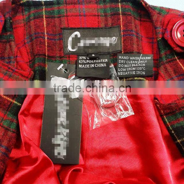 Stock Womens Tweed Blazer Wool Jacket Woollen Coat Six Color Patterns