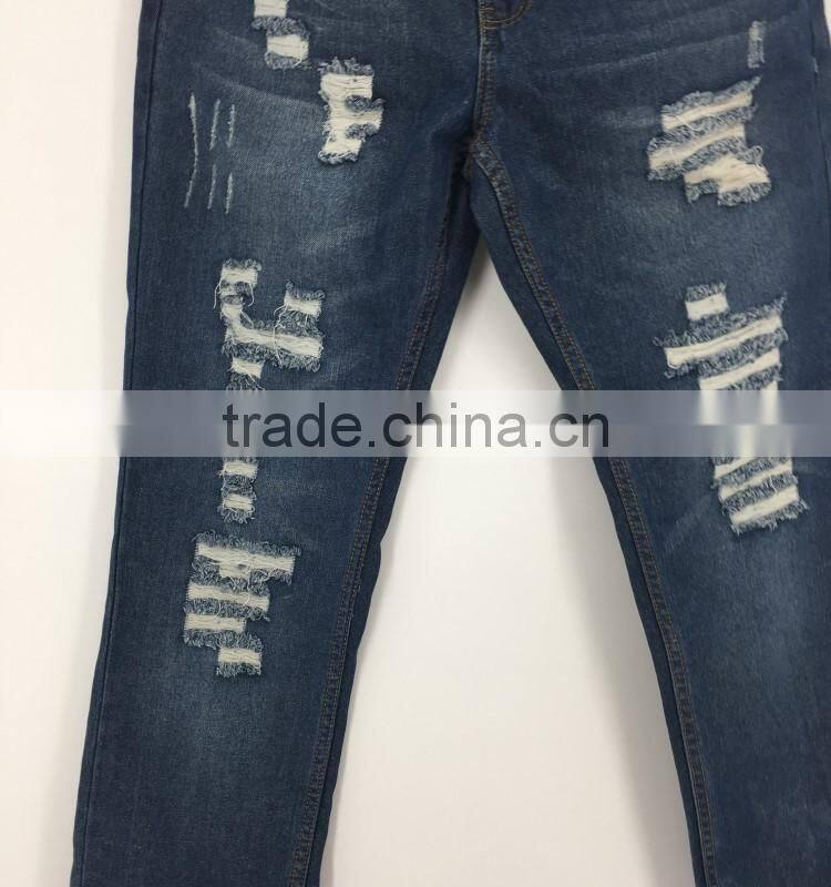 Men new fashion stock ripped straight fancy jeans