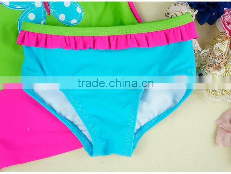2 Piece Wholesale Summer Product Design Butterfly Children Swimwear Baby Girl Swimsuit 2017