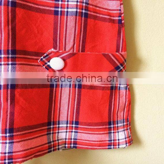 2017 Wholesale kids boutique clothing red plaid baby clothes latest dress frocks designs summer dress