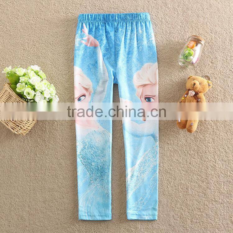 2017 New arrived boutique hot sale Full Length girl frozen girl tight legging