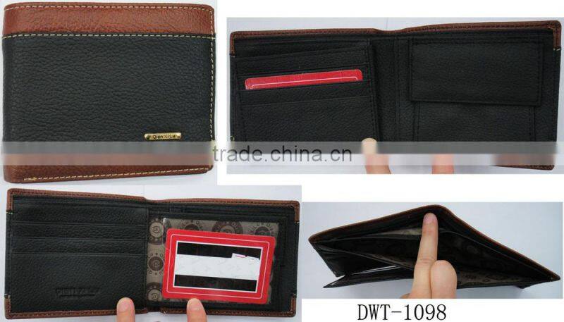 Fashion men cowhide skin real leather burse for money