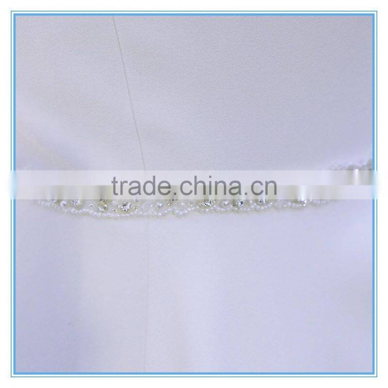 Elegant vintage handmade appliqued wedding dress ball gown beading