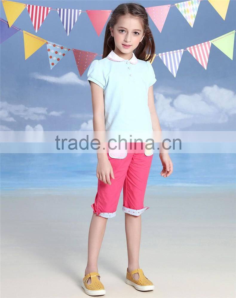 Little girl clothing suit kids bulk wholesale soft cotton children polo t shirt