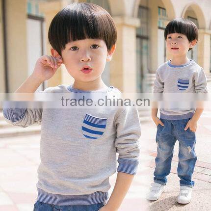 Kids Hoodies 100% Cotton Children Autumn Wear Coat Striped Collar Pullover Sweatshirt Jumpers Wholesale