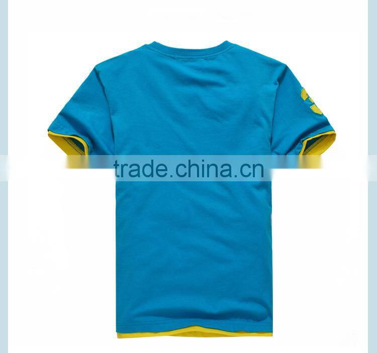 2015 Hot selling Kids Boys plain blank o neck short sleeve cotton kids t shirt wholesale