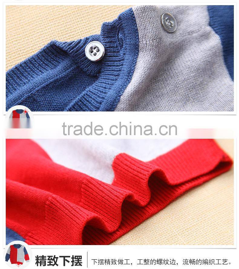 2017 2018 baby boys stylish contrast block color pullover sweaters