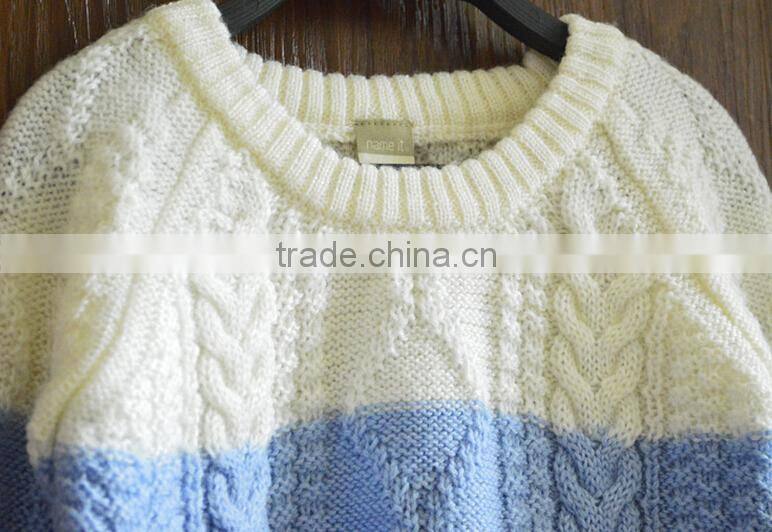 2017 boys stripe pullover sweater designs for kids hand knitted