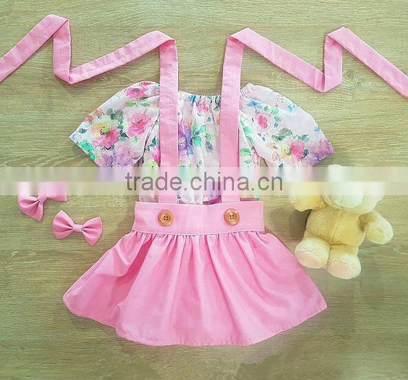 Summer Wear Clothes Little Girl Boutique Clothing Set Matching Printed Shorts 2 Piece Outfit