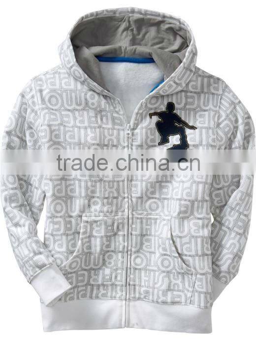 BOYS PRINTED ZIPPER UP HOODIES