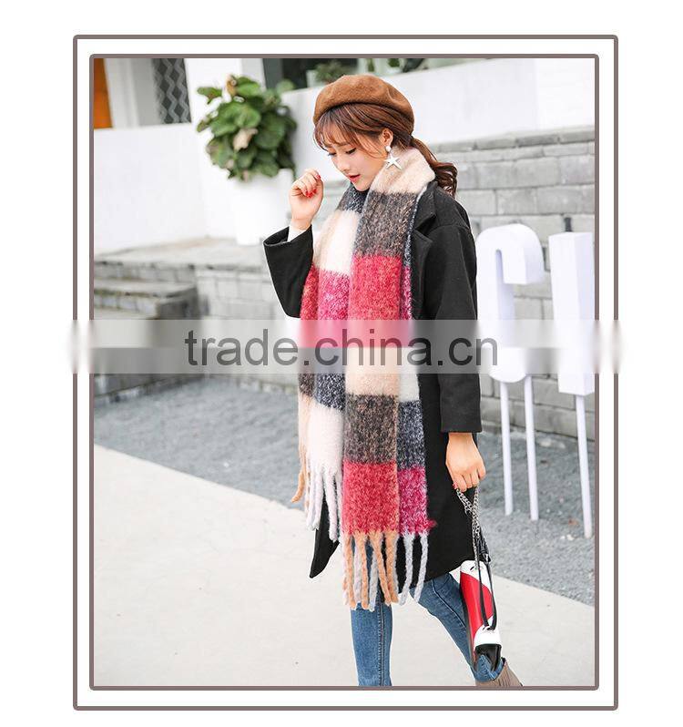 2016 Brand Best Selling Cashmere Scarf Tassels Striped Bicolors Blanket Manta Thicken Pashmina Shawl Wrap