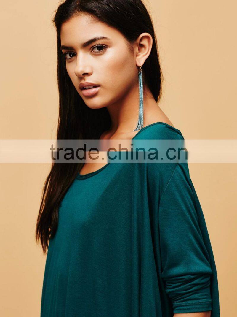 high quality loose fit casual long sleeve t shirt for women