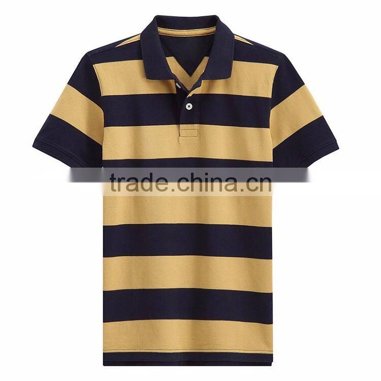 Design your own wholesale cheap polo collar custom striped t shirt
