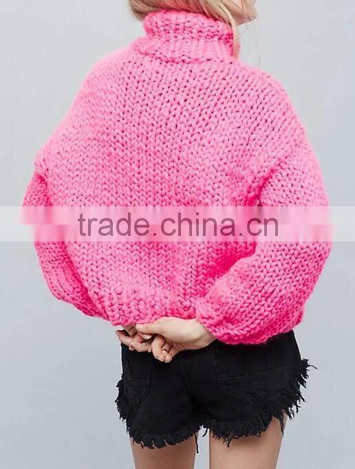 EY0900S Women Casual Loose Knitted Turtleneck Women Sweater