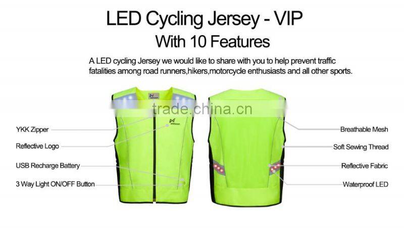 sport lovers running gear led safety vest with pockets
