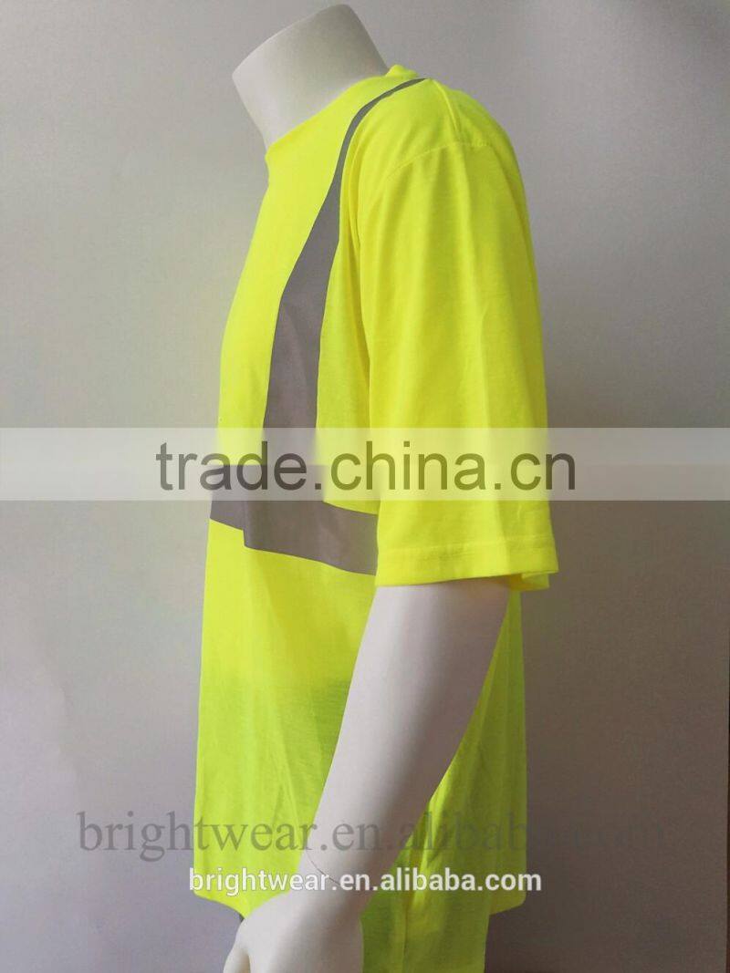 100%polyester ANSI 107 hi viz round neck protective t-shirt