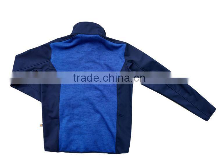 New desigh peacock blue bodkin jacket polyester softshell Knitting coat