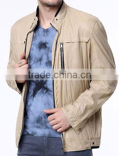 rib fabric living style thin jacket for man